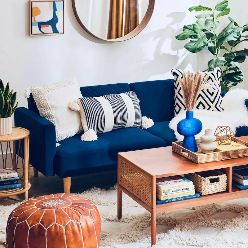 What Color Rug Goes With a Blue Couch