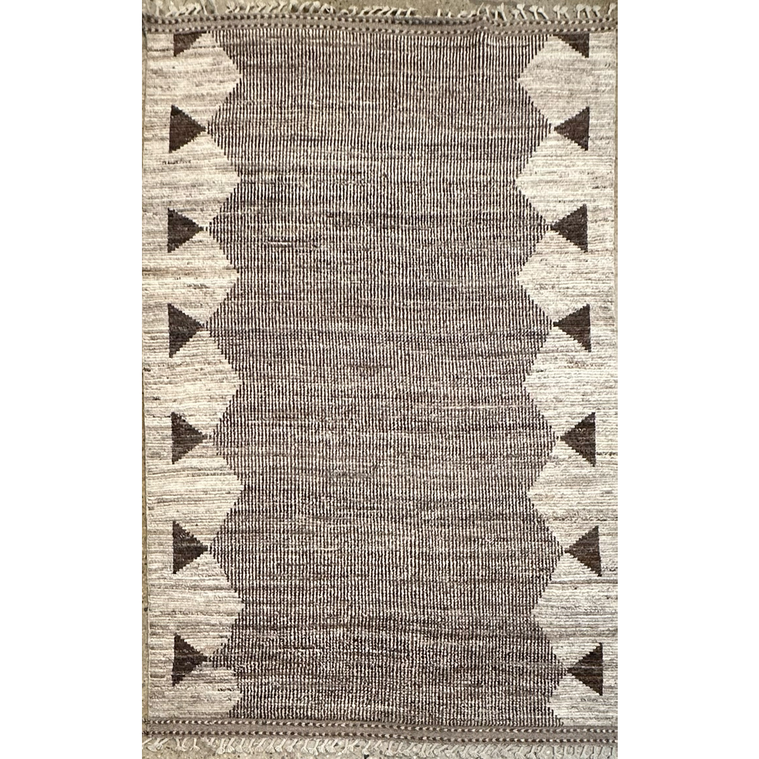 Modern Geometric Moroccan-Style Rug - Hand-knotted Afghan Wool Rug - 6'2" x 9'9" ft.