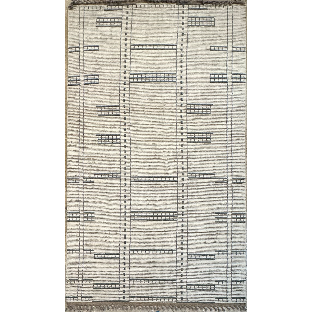 Unique Patterned Moroccan-Style Rug - Hand-knotted Afghan Wool Rug -6'8" x 10'4" ft.