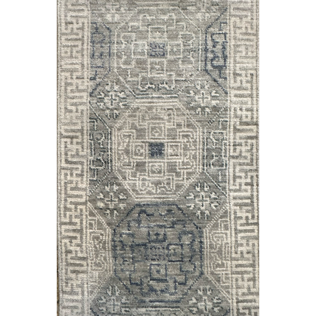 Gorgeous Gray - Khotan Design Runner  - Handwoven Rug - 2'6" x 8'11" ft.
