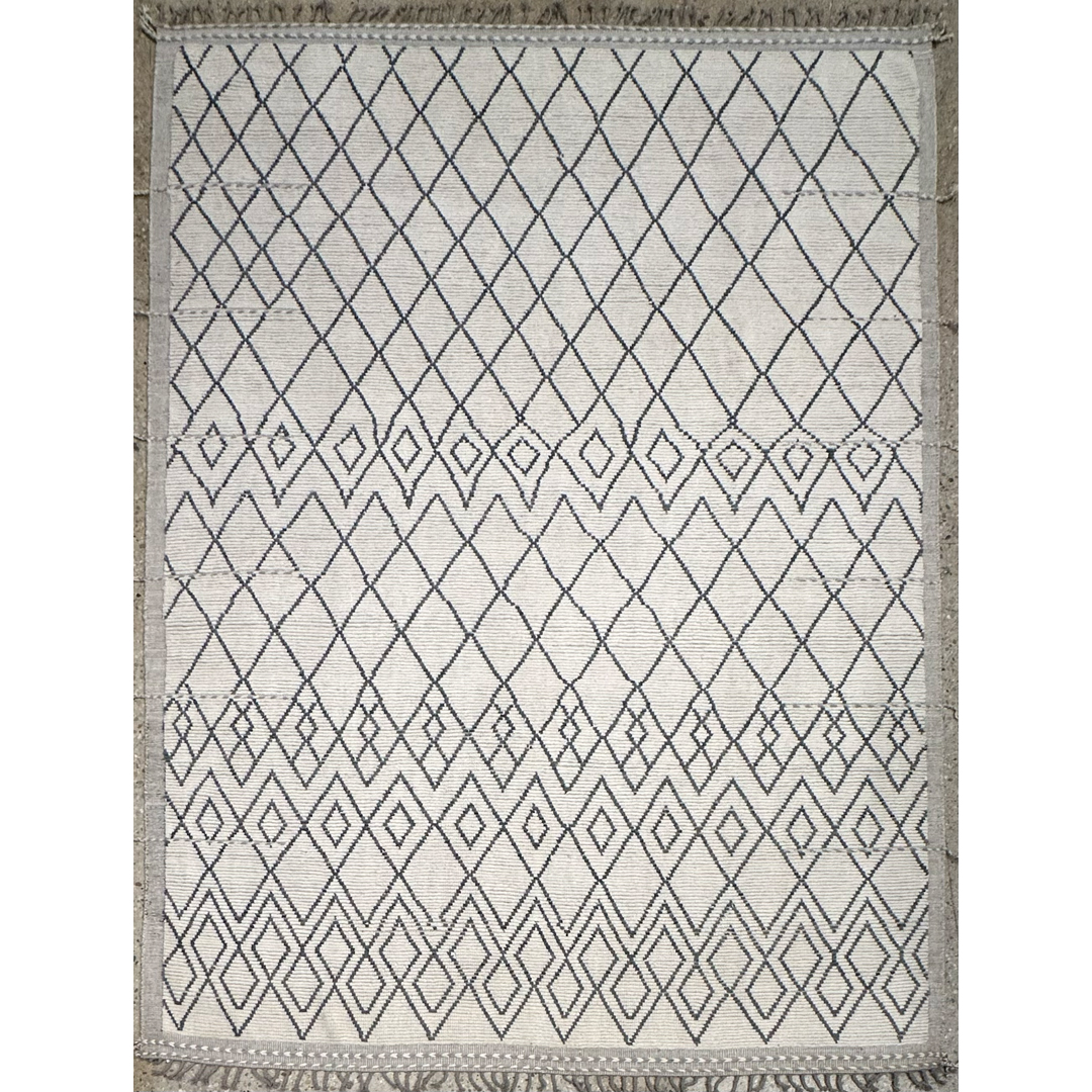 Playful Patterns - Fine Afghan Moroccan-Style Area Rug – 9'3" x 12'4" ft.