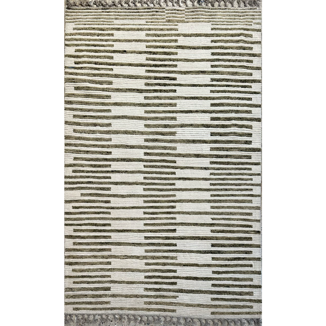 Soft Stripes - Afghan Moroccan-Style Area Rug – 4'1" x 6'7" ft.