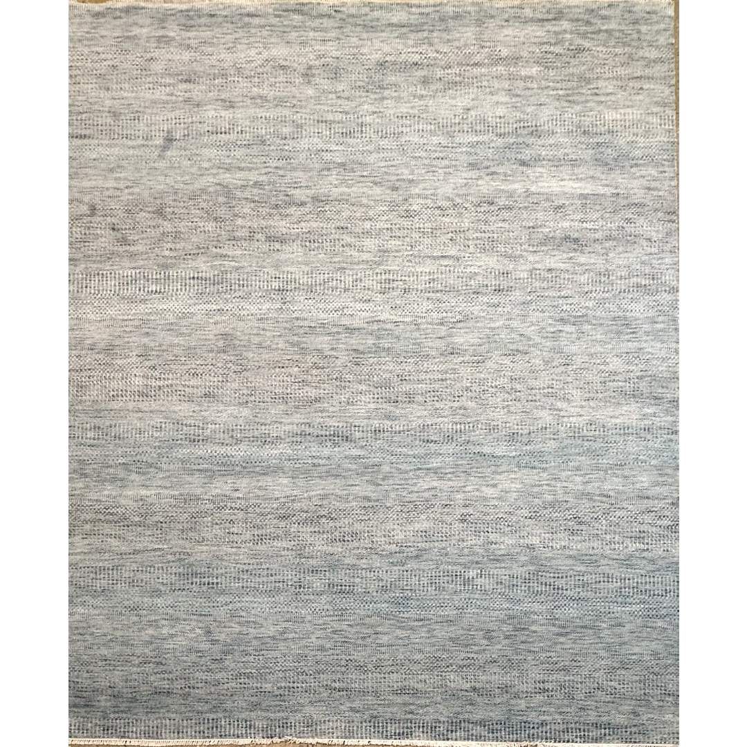 Textured Teal - Fine Grass Design Wool Area Rug – 8'2" x 10'3" ft.