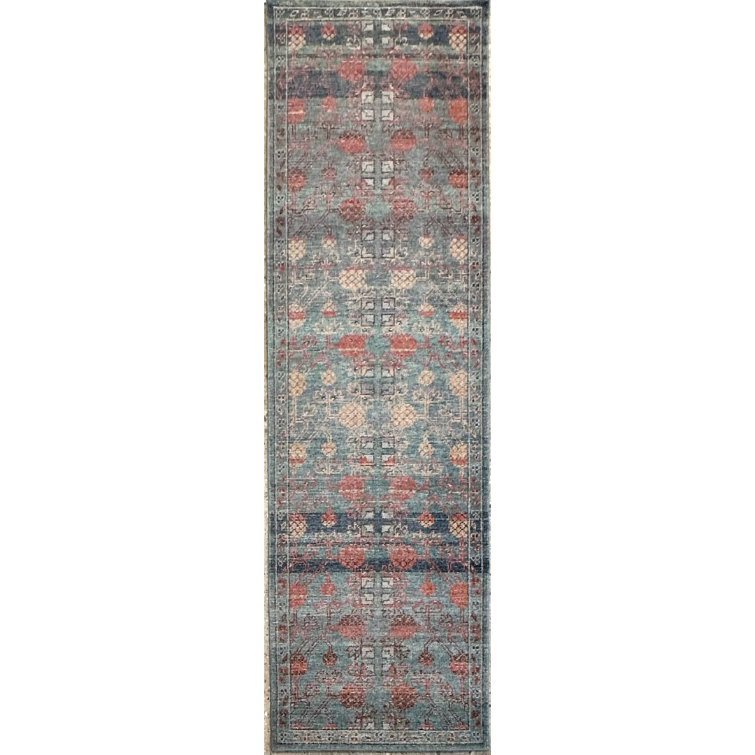 Pomegranate Prestige – Modern Distressed Jaipur Runner Rug – 2'8" x 9'0" ft.