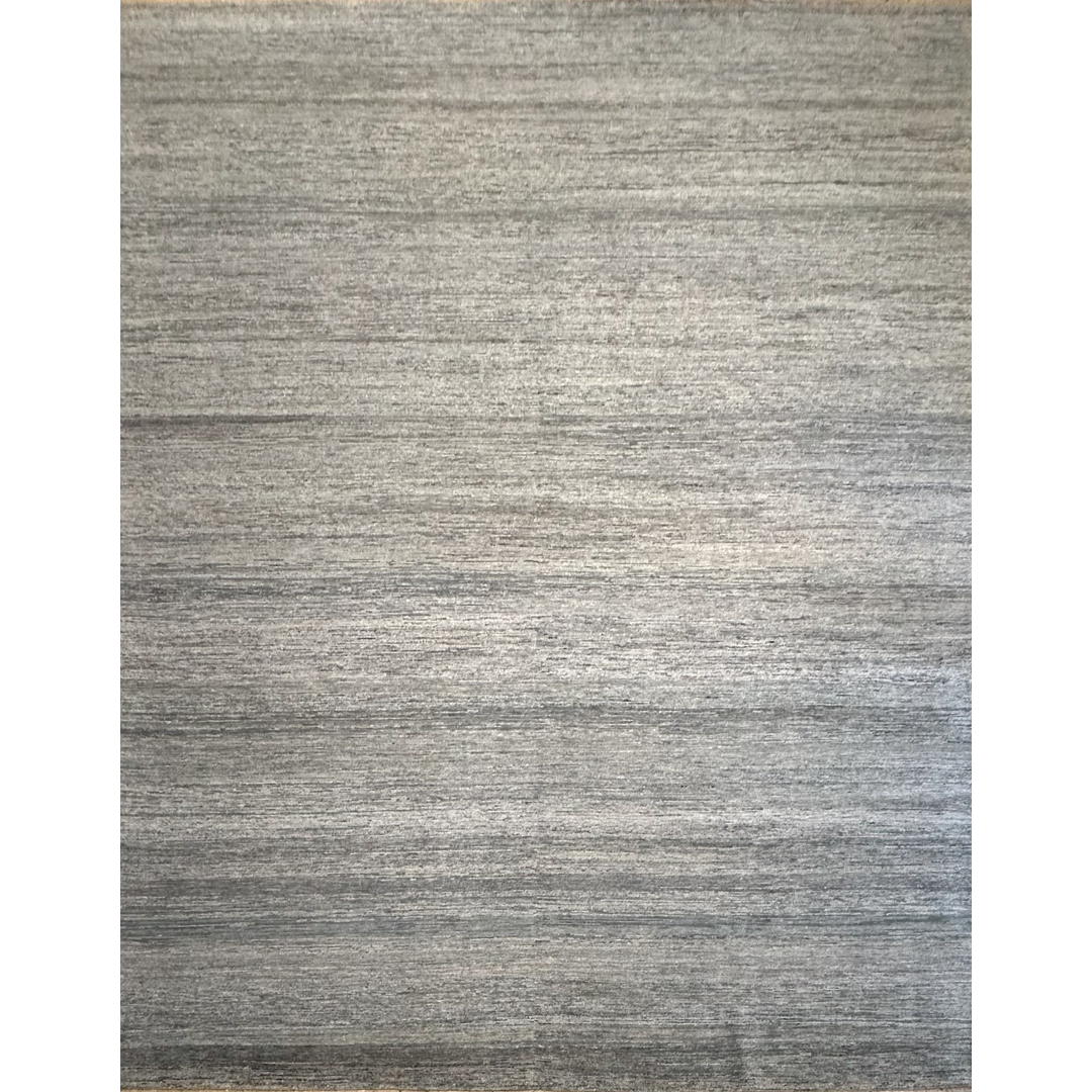 Elegant Modern - Striated Design Rug in Charcoal and Silver - 12' x 14'9" ft.