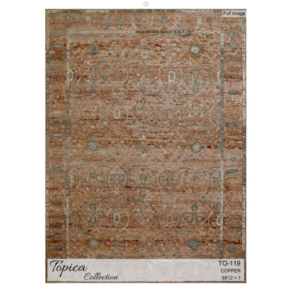 Warm Waves – Topica Collection Traditional Distressed Area Rug (TO-119) – 9'1" x 12'3" ft.
