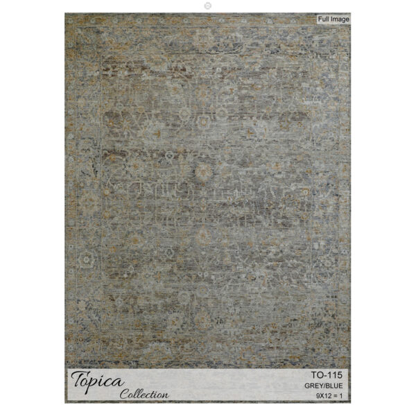 Marvelously Modernized – Topica Collection Traditional Distressed Area Rug (TO-115) – 9'1" x 12'1" ft.