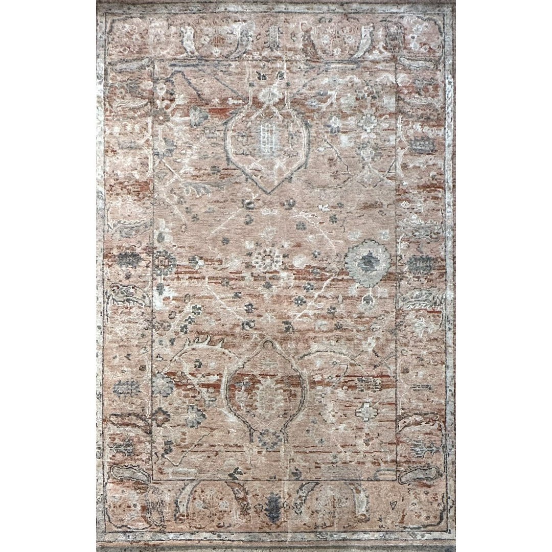 Terrific Transitional - Turkish Oushak Design Rug - 4'1" x 6'1" ft.