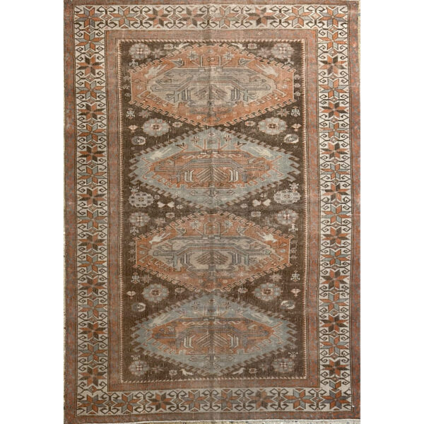 Charming Caucasian - 1880s Antique Shirvan Rug - 4'2" x 6'1" ft.