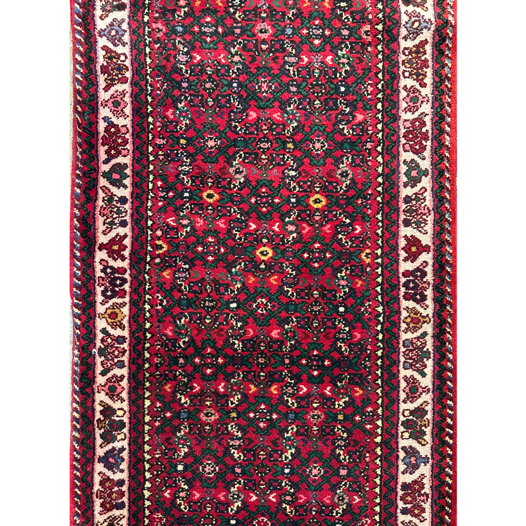 Handsome Hamadan - 1940s Antique Persian Tribal Runner - 3' x 62' ft.