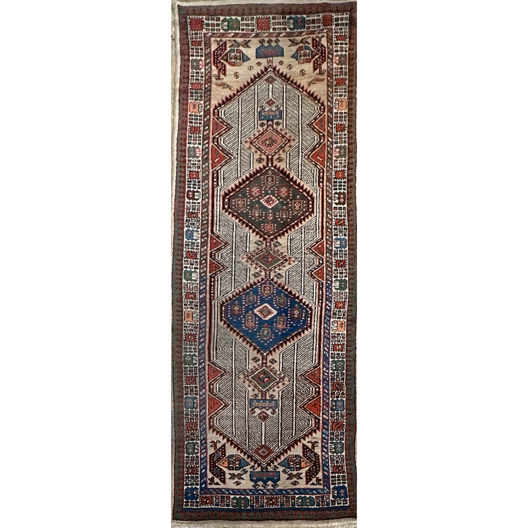 Terrific Tribal – Antique Persian Camel Hair Runner – 3'4" x 9'7" ft.