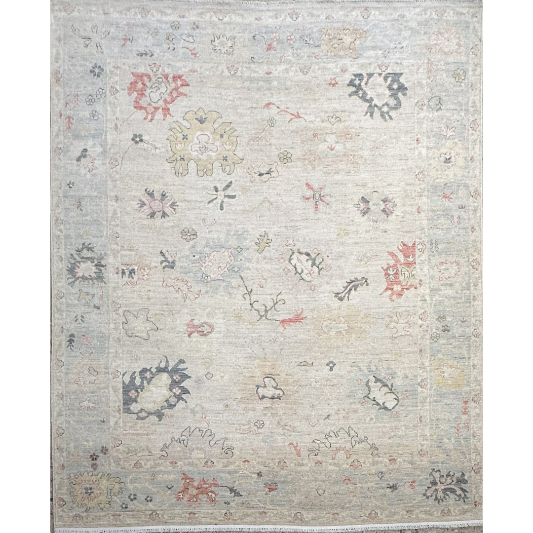 Bold Botanical - Afghan Oushak Area Rug – 8'1" x 9'11" ft.