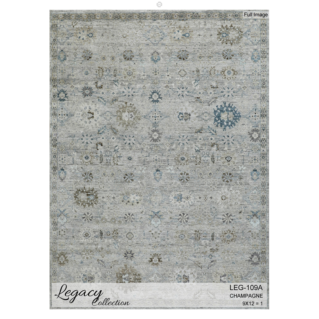 Legacy Collection - Transitional Turkish Oushak Design Rug - 9' x 12'1" ft.