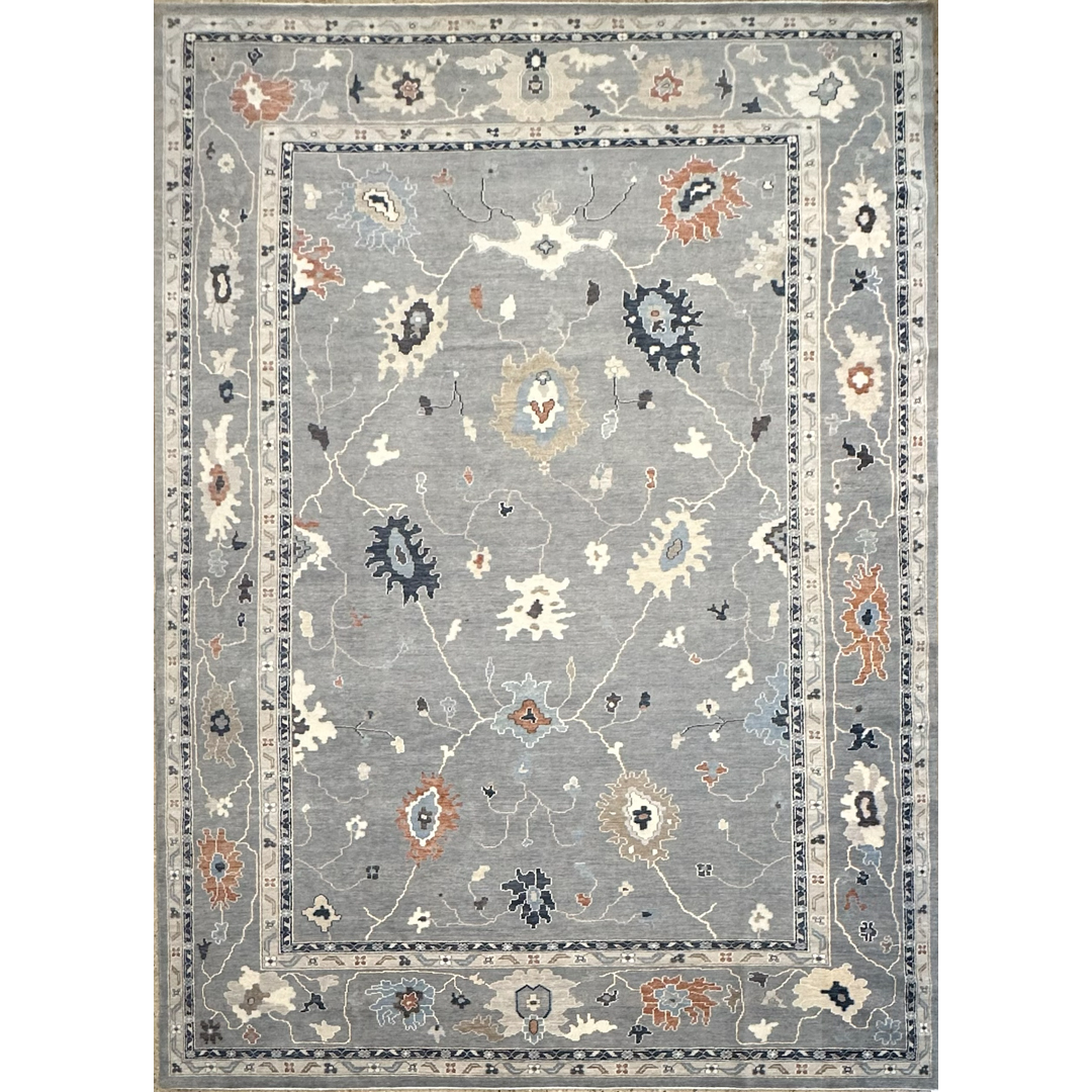Tranquil Slate – UT-181 Turkish Oushak Area Rug – 10’0″ x 13’10” ft.