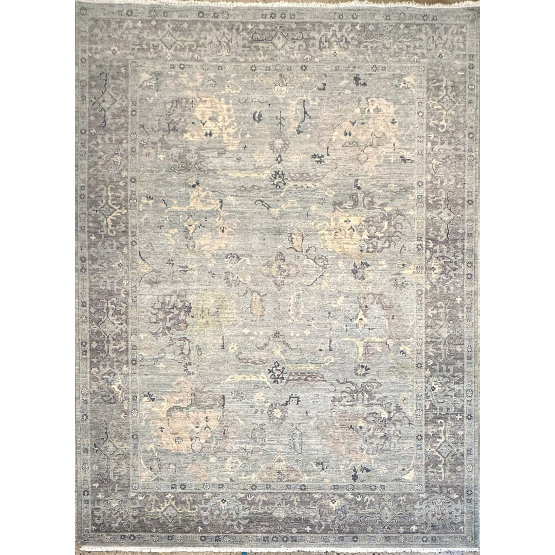 Terrific Transitional - Turkish Oushak Design Rug with Bamboo Silk - 9' x 12'1" ft.