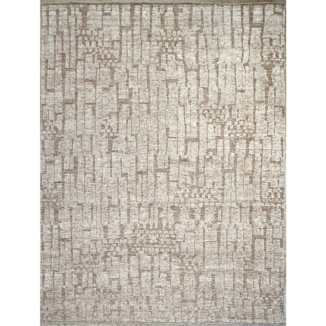 Architectural Blocks - Modern Moroccan Neutral Textured Rug - 9'2" x 12' ft.