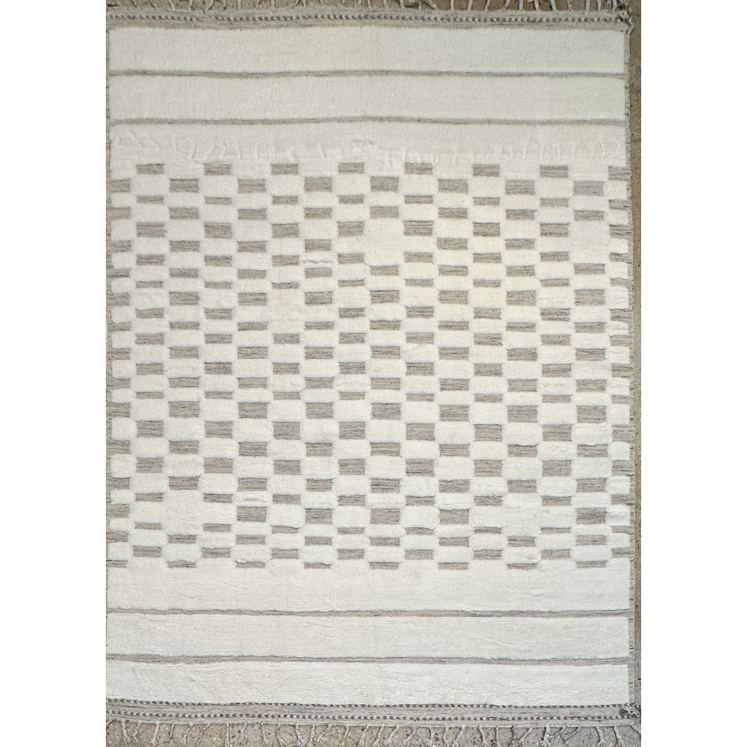 Modern Moroccan - Minimalist Tribal Rug - 8'11" x 12'2" ft.