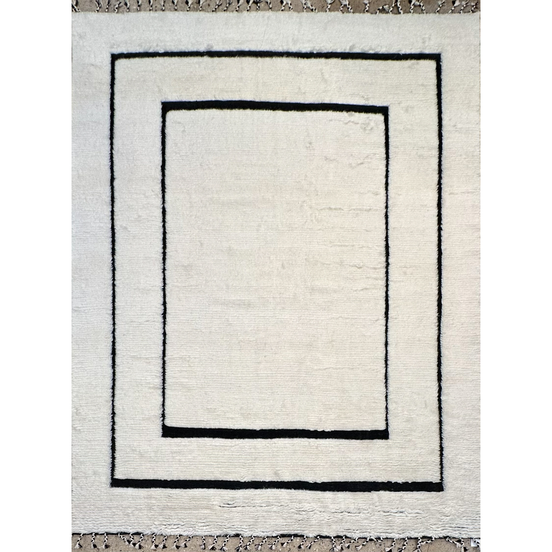 Modern Minimalist - Bohemian Moroccan Rug - 9'4" x 12' ft.