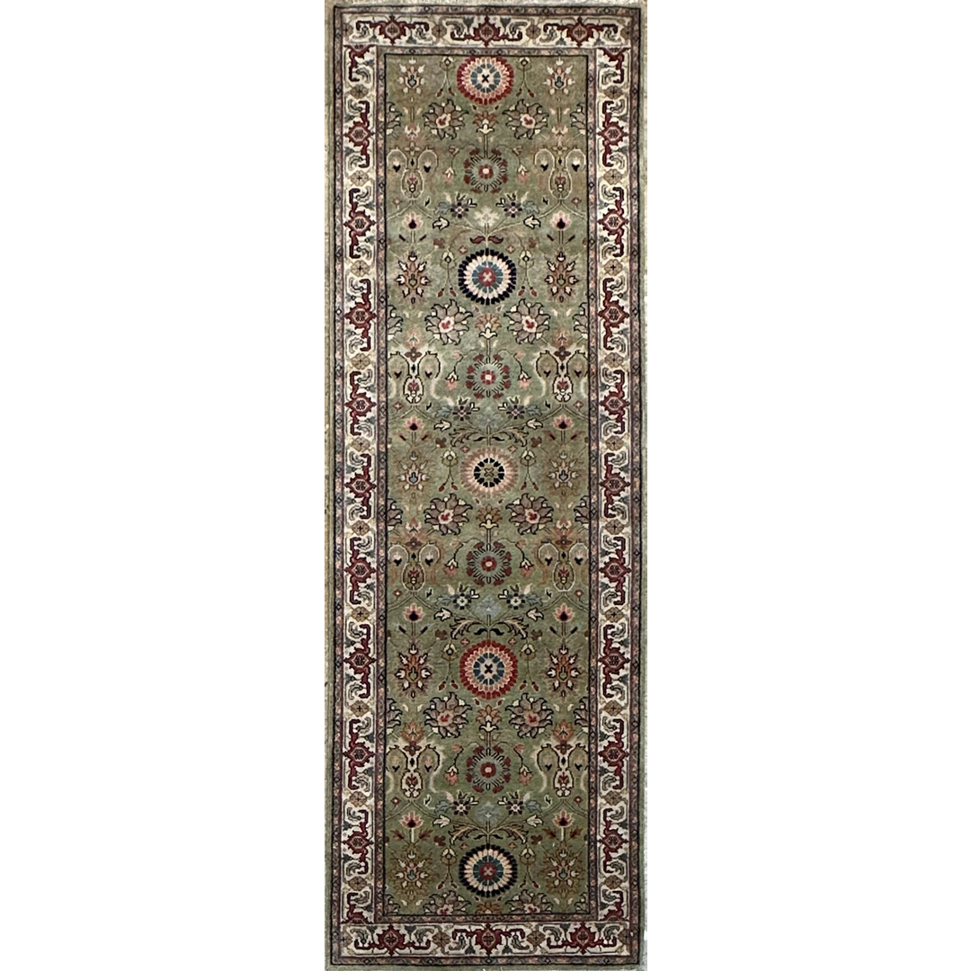 Graceful Green - Transitional Floral Runner - 2'7" x 7'11" ft.