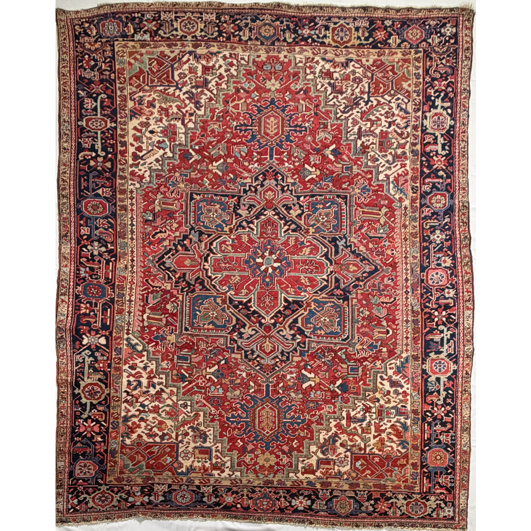 Handsome Heriz – Antique Persian Wool Carpet – 9' x 11' ft.