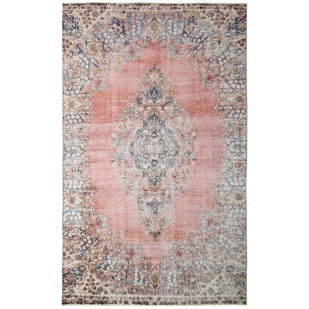 Muted Medallion – Vintage Distressed Persian Rug – 5’10” x 10’1″ ft.