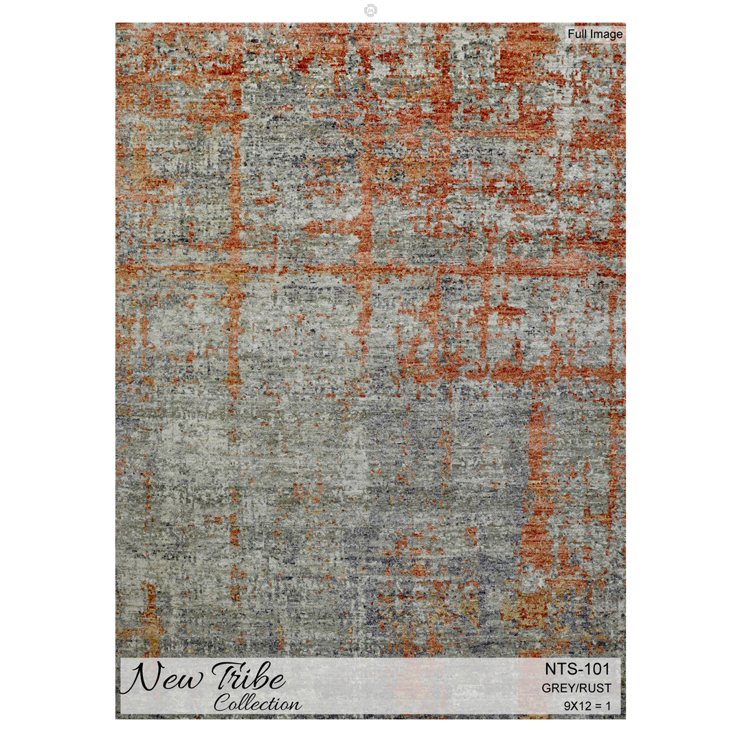 Refined Rust - Modern Indian Rug - 8'11" x 12'3" ft.