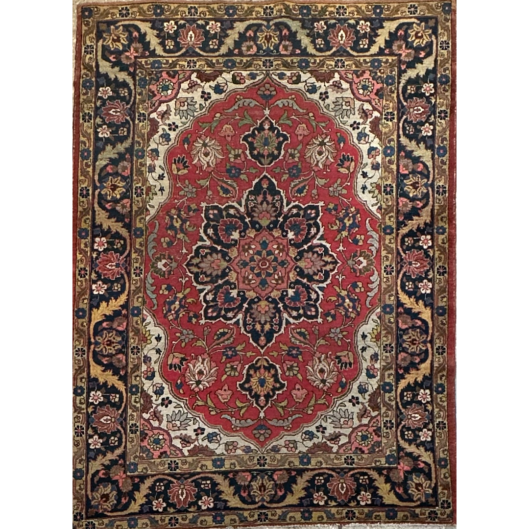 Delicately Detailed - Antique Persian Tabriz Area Rug – 4'6" x 6'6" ft.