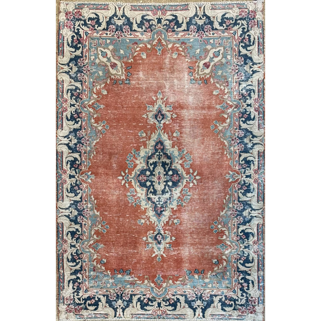 Fantastically Faded - Vintage Persian Tabriz Area Rug – 3'10" x 5'10" ft.