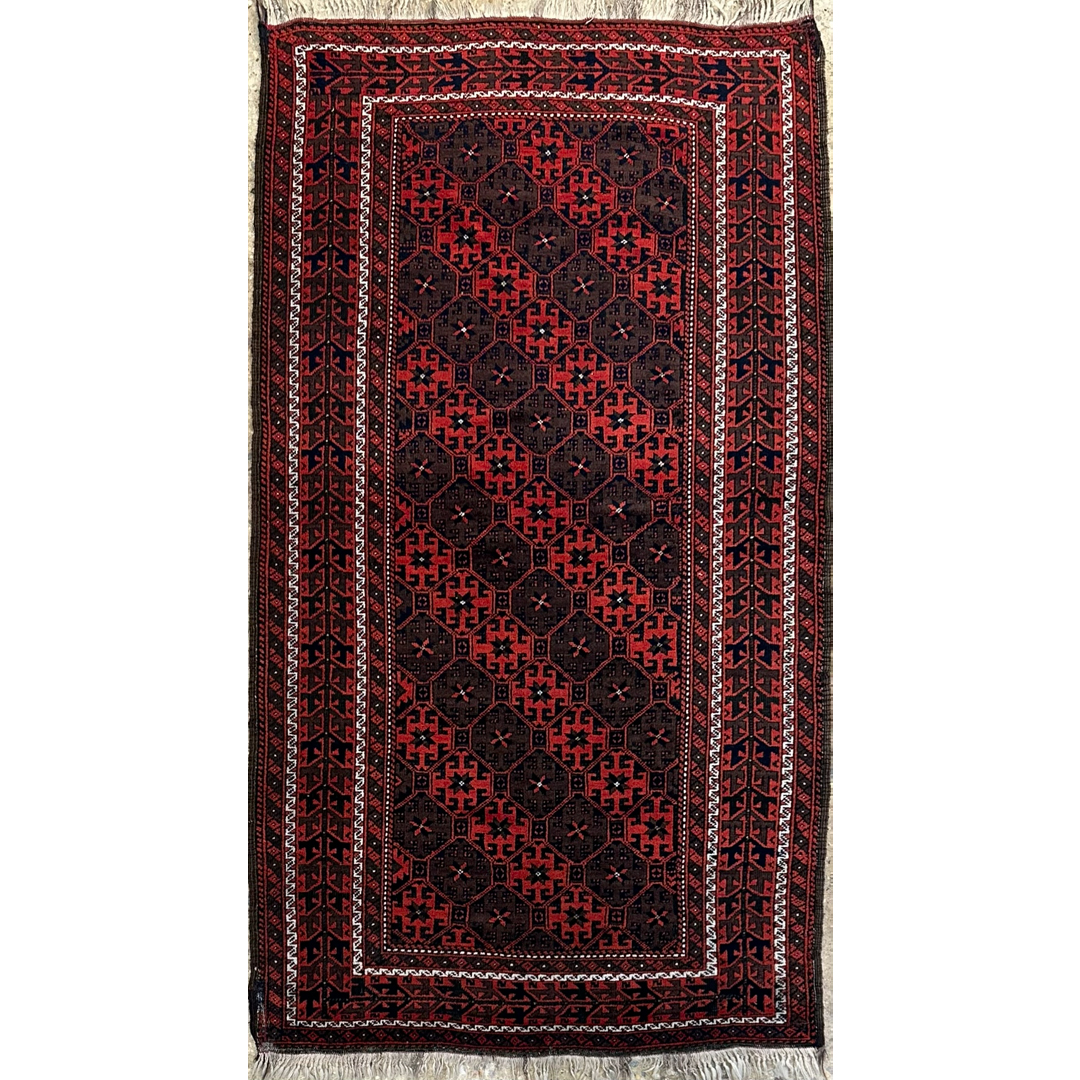 Patterned Persian - Antique Balouch Area Rug – 3'6" x 6'2" ft.