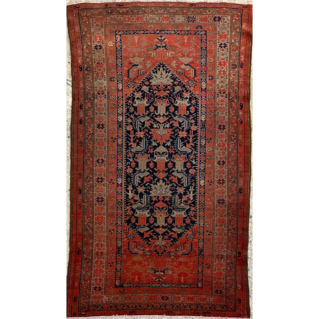 Regal Rustic - Antique Persian Malayer Area Rug – 3'8" x 6'6" ft.