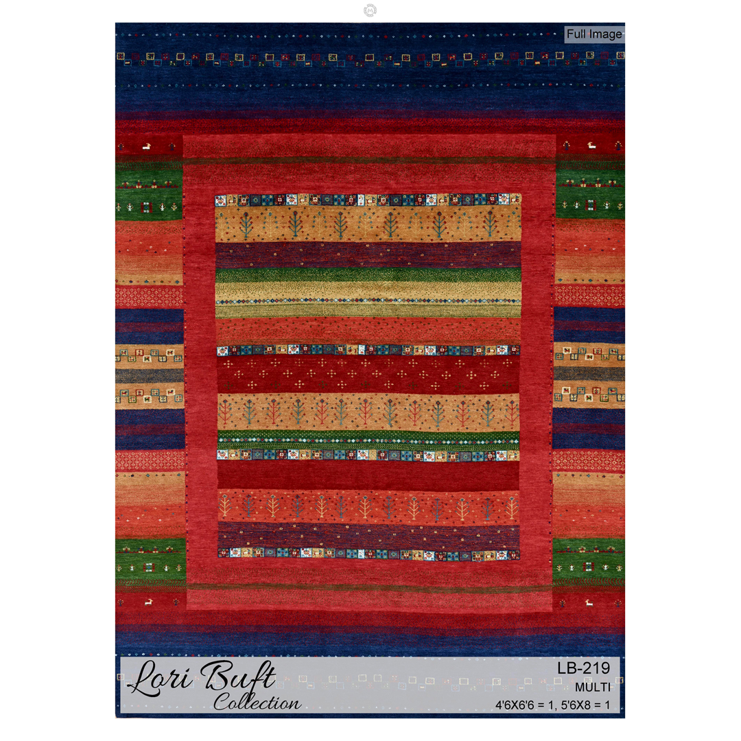 Lovely Lori Buft - Gabbeh Area Rug – 4'8" x 6'5" ft.