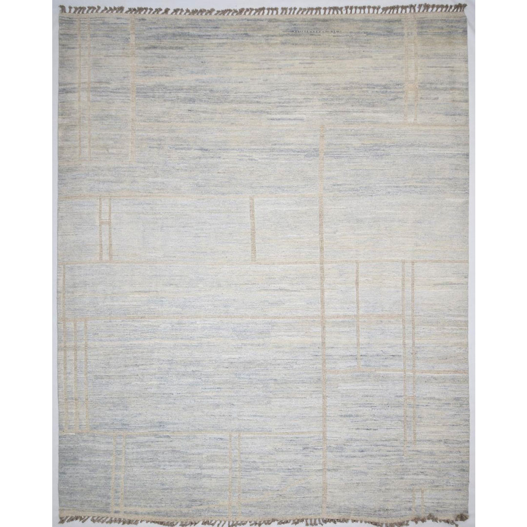 Airy Afghan - Modern Moroccan-Style Rug - 12'2" x 15' ft.