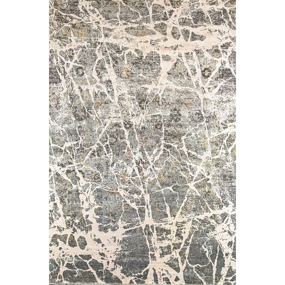 Silver Silkette - Turkish Modern Abstract Area Rug – 6'7" x 9'6" ft.