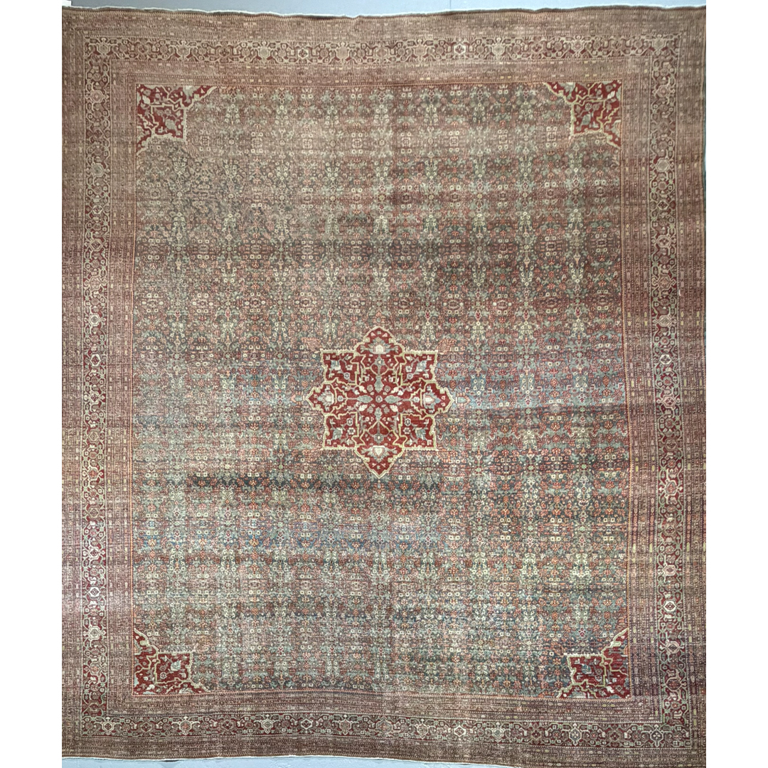 Homey Herati - Antique Persian Tabriz Area Rug – 12'0" x 14'1" ft.