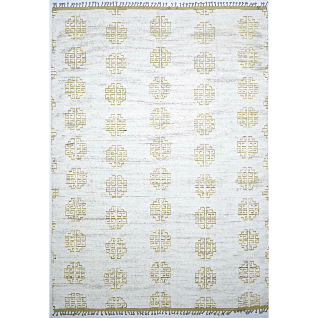 Glinting Gold - Modern Afghan Moroccan-Style Wool Carpet – 10'1" x 14'7" ft.