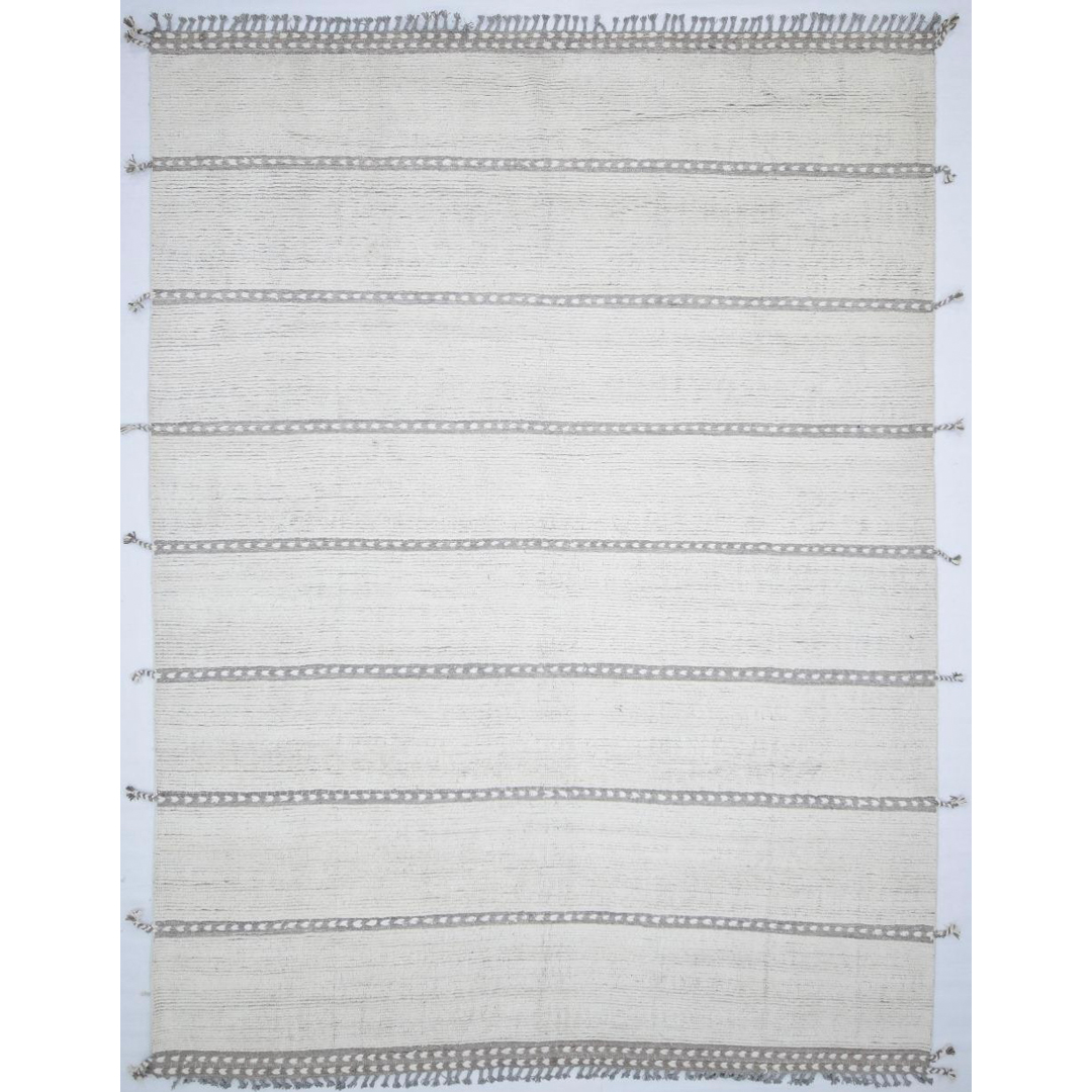 Simply Striped - Modern Afghan Moroccan-Style Wool Carpet – 10'2" x 14'6" ft.