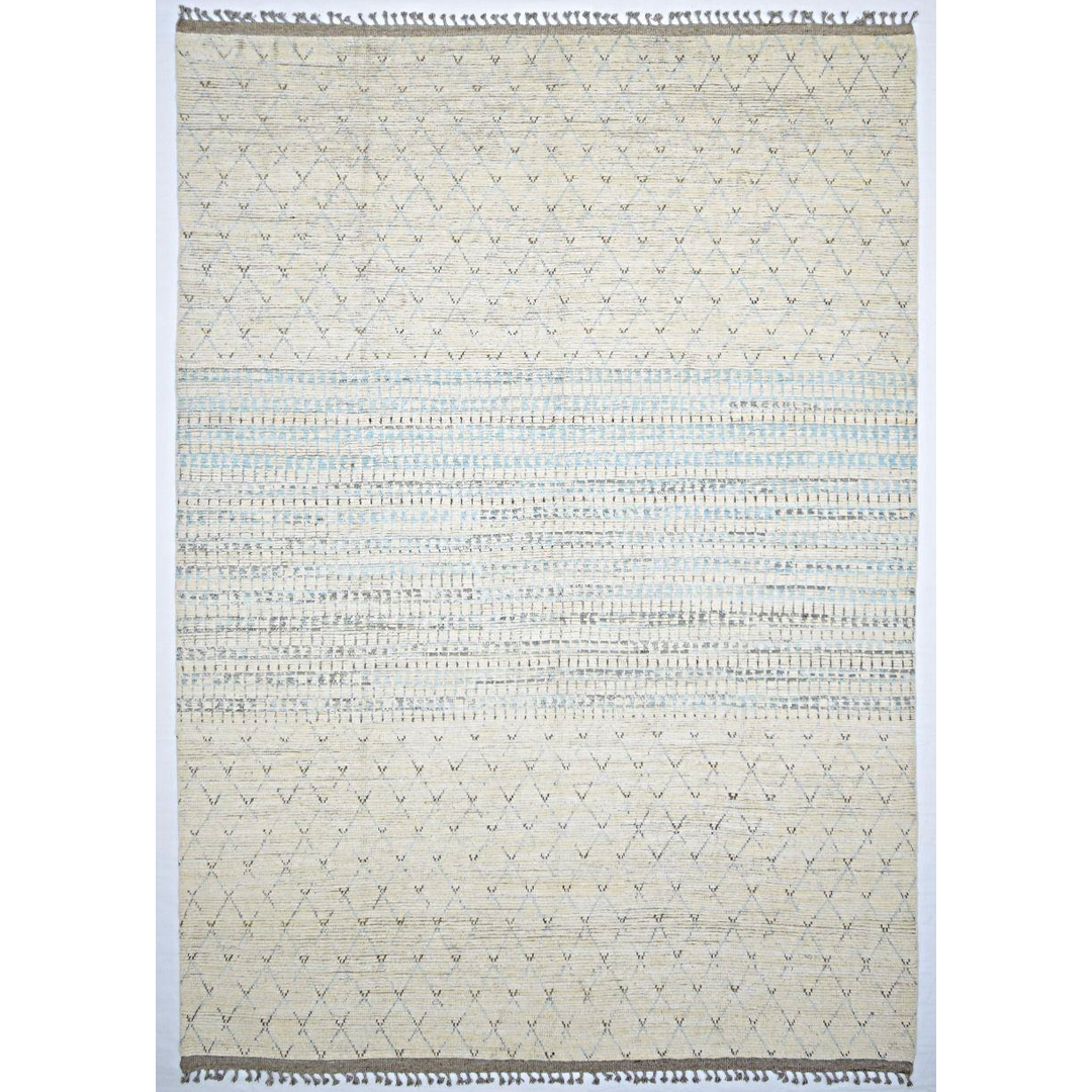 Softened Symmetry - Modern Afghan Moroccan-Style Area Rug – 10'1" x 14'5" ft.