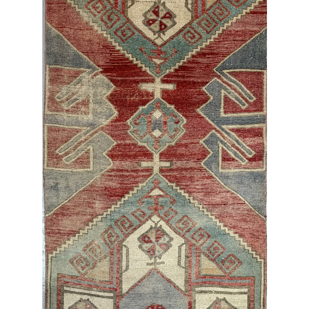 Vibrant Vintage – Distressed Turkish Oushak Runner – 3'0" x 11'10" ft.