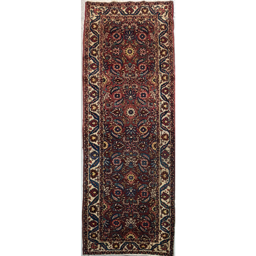 Bold Bakhtiari – Traditional Persian Wool Runner – 3'4" x 9'9" ft.