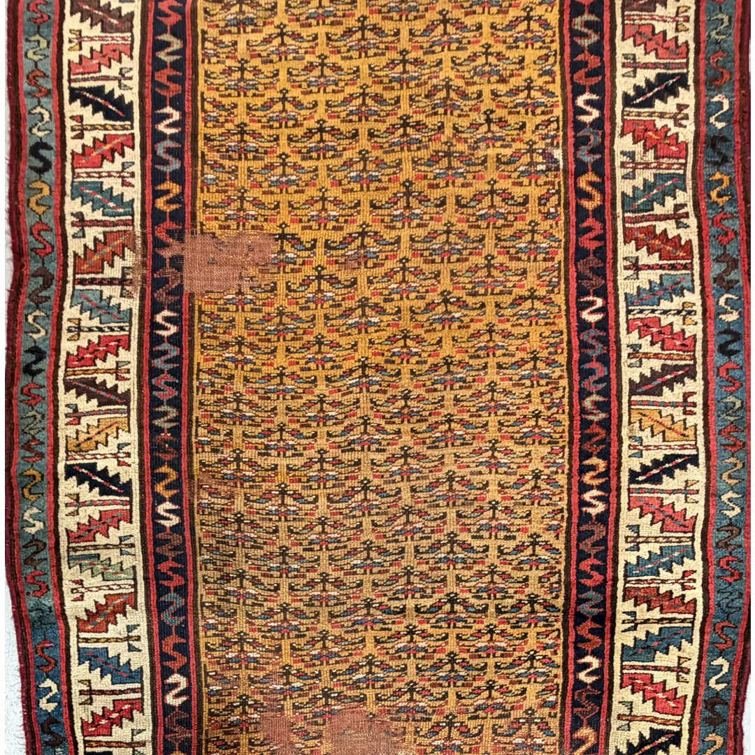 Striking Savotbalagh – Antique Kurdish Persian Wool Runner – 3'11" x 12'3" ft.