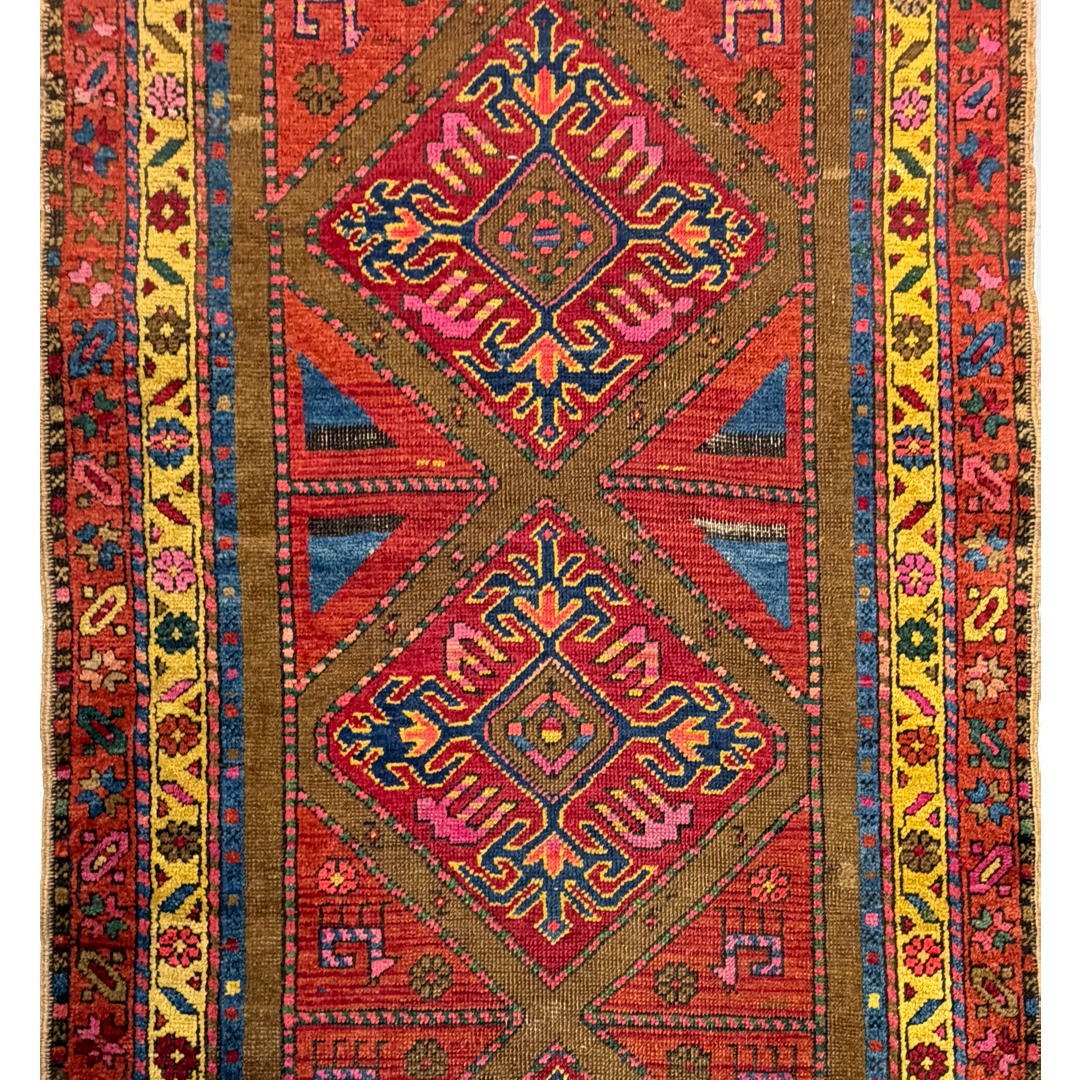 Colorful Caucasian – Karabagh Wool Runner – 3'6" x 10'4" ft.