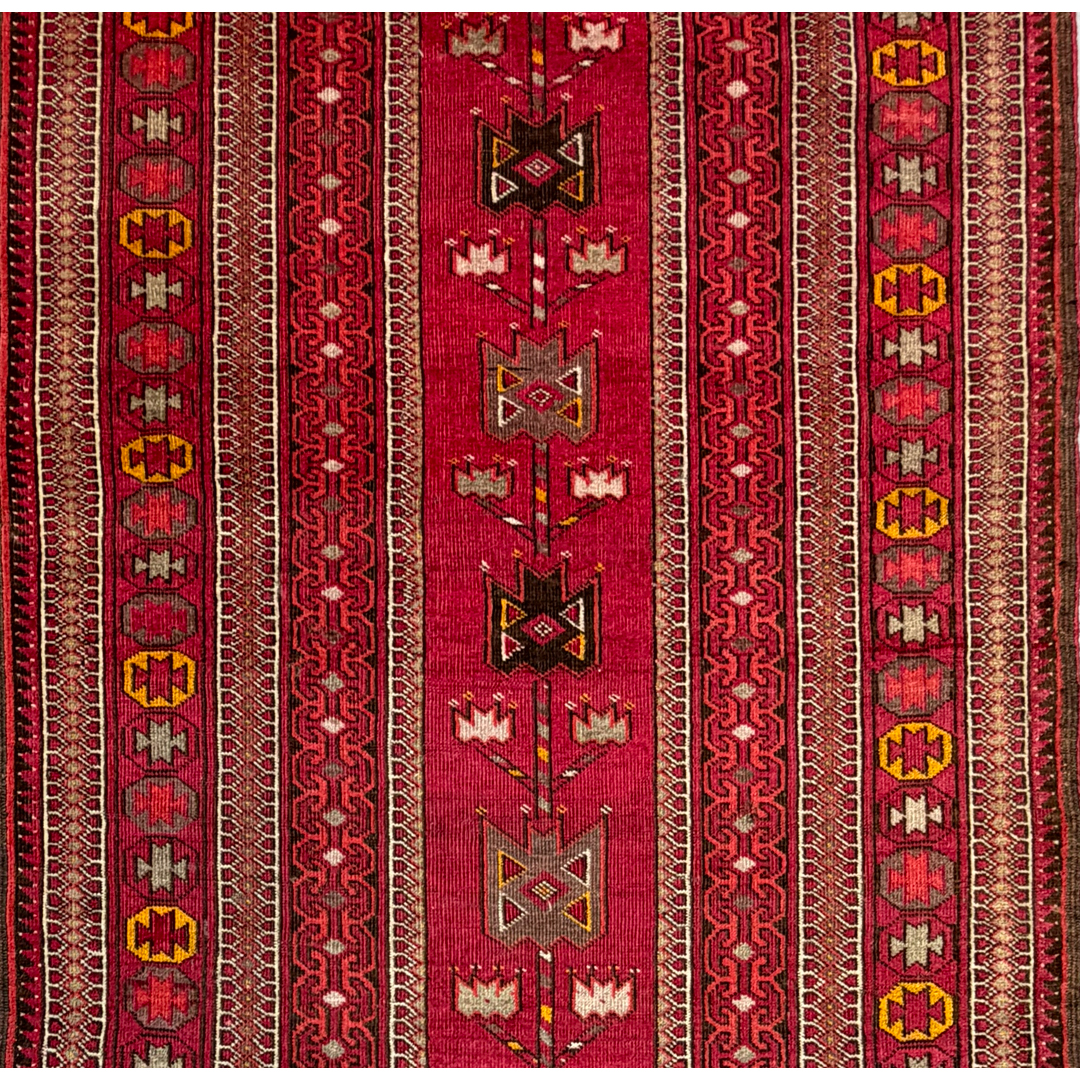 Beautiful Bashir – Antique Afghan Ersari Wool Rug – 3'4" x 7'4" ft.
