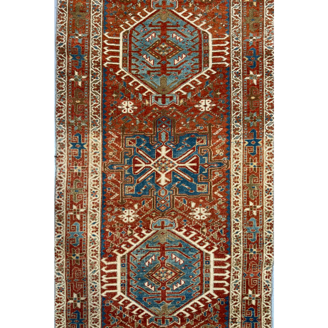 Timeless Turkish – Antique Heriz-Style Wool Runner – 3'0" x 14'2" ft.