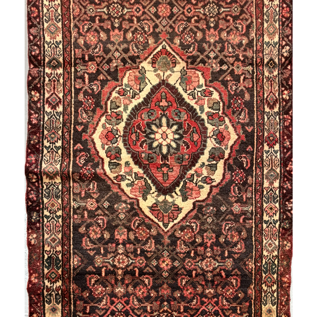 Harmonious Hamadan – Traditional Persian Floral Wool Runner – 3'4" x 9'10" ft.