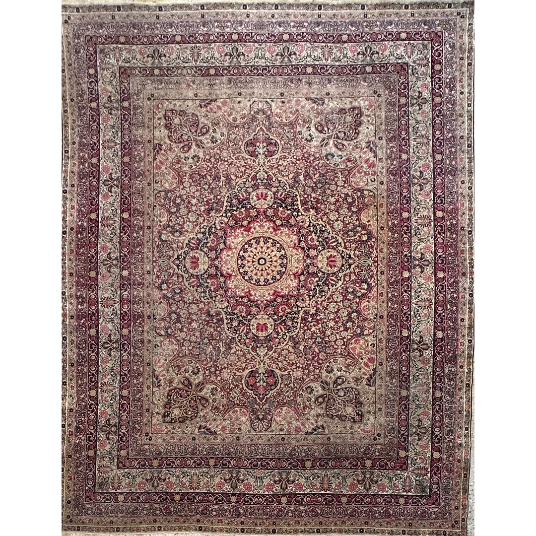 Regal Crimson – Antique Persian Kermanshah Area Rug – 10’4″ x 13’6″ ft.