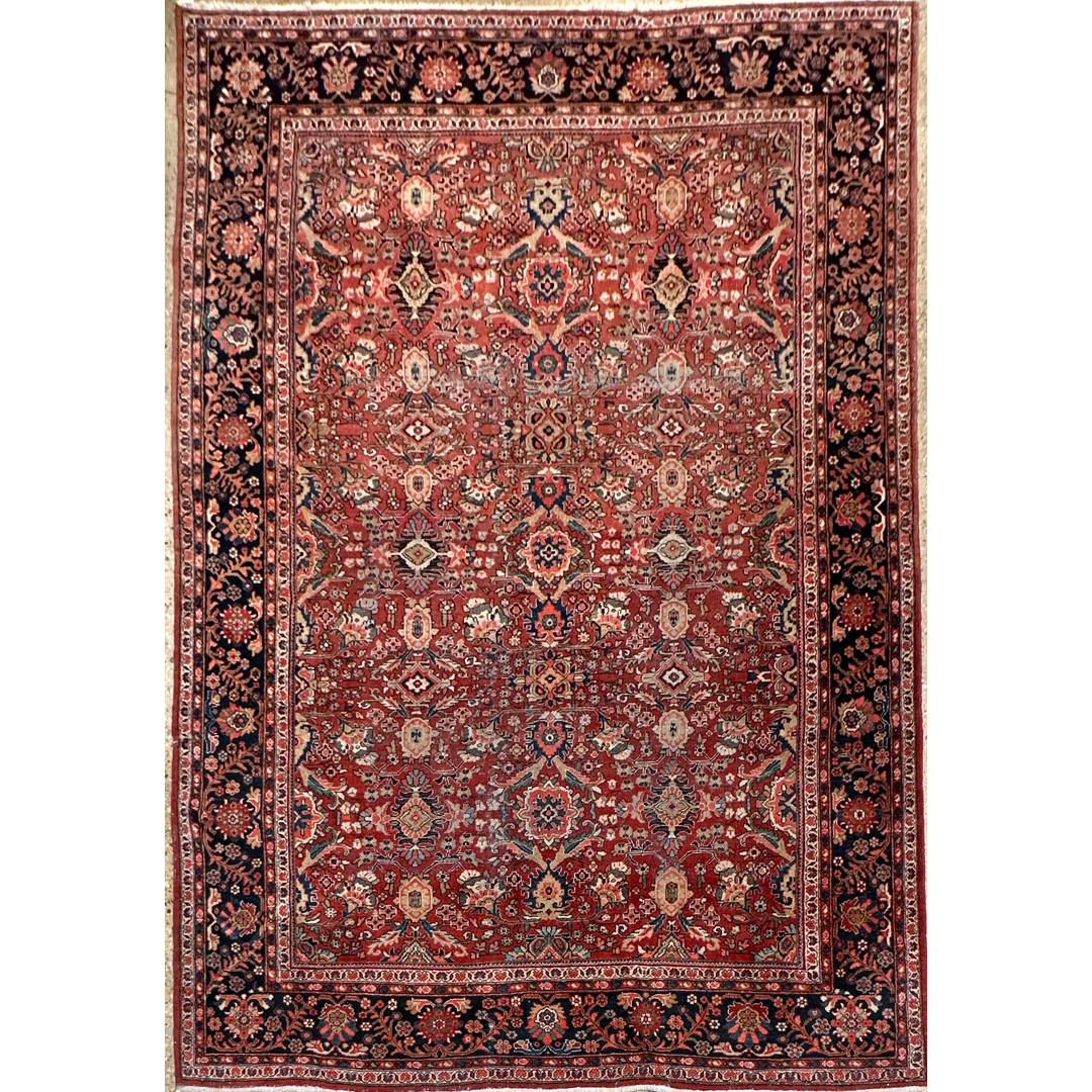 Majestic Madder – Antique Persian Mahal Carpet – Circa 1910s – 10’0″ x 14’0″ ft.