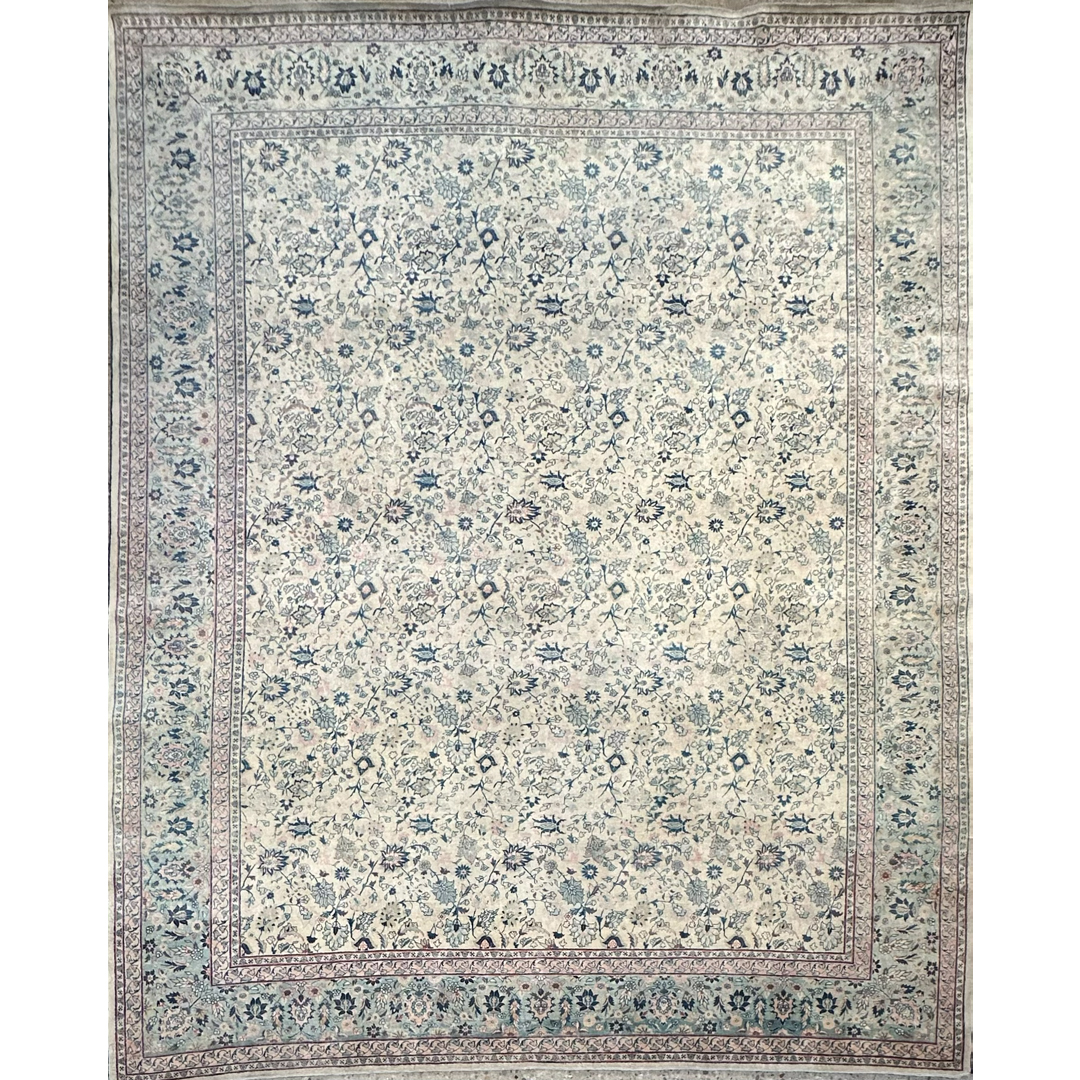 Ivory Intrigue– Hand-Woven Persian Tabriz Wool Area Rug – 10’8″ x 13’0″ ft.
