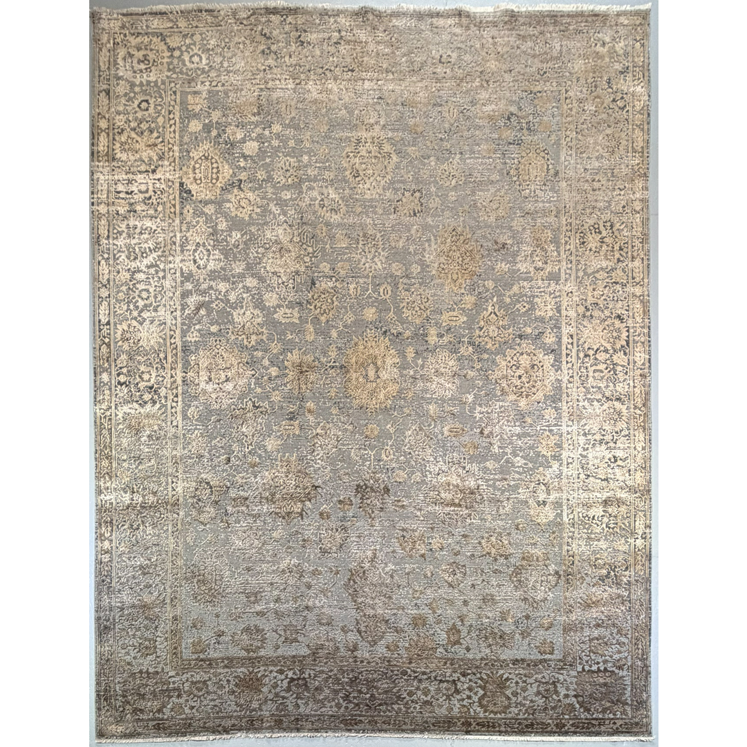 Gilded Ghost – Turkish Mamluk Area Rug – 10’0″ x 13’1″ ft.