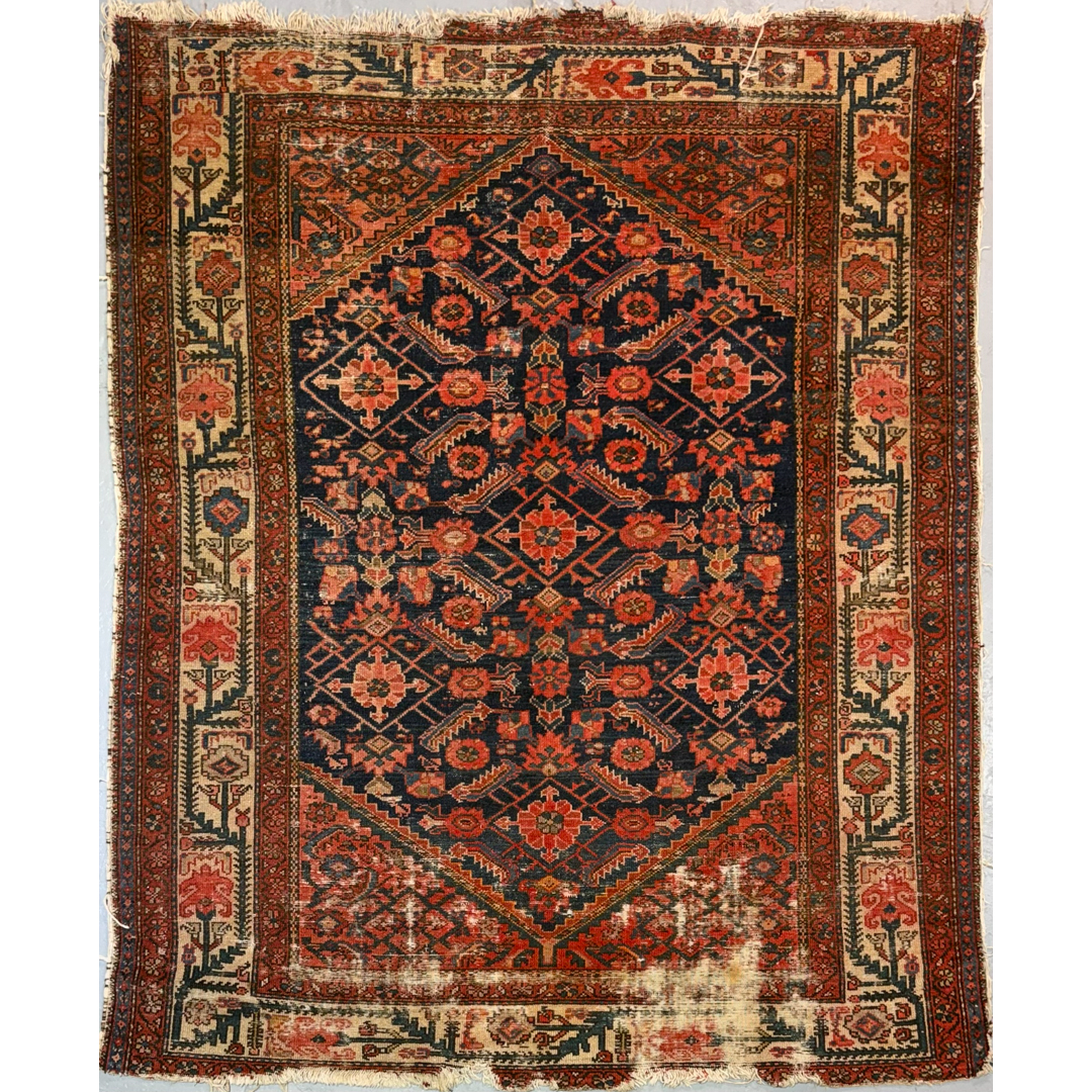 Historic Hamadan – Antique Persian Area Rug – 4'8" x 5'8" ft.
