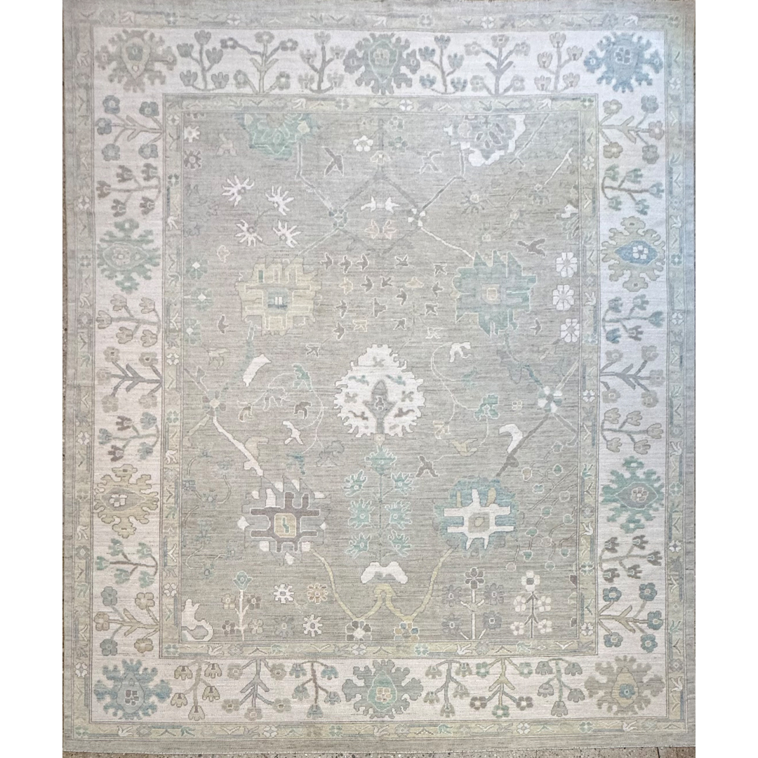 Silver Sage – Afghan Oushak Area Rug – 12'2" x 14'3" ft.